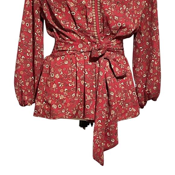 Max Studio Women's Tie Front Crepe Blouse - Picture 3 of 10